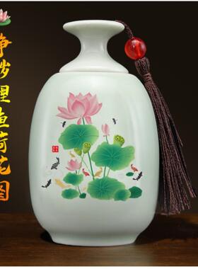 陶瓷避水兽卫生间摆件荷花鲤鱼净污解决厕所对门对卧室对厨房门