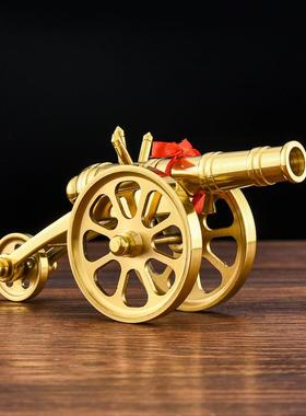 盛凡黄铜大炮模型办公室桌面摆件创意现代时尚橱窗手工艺礼品