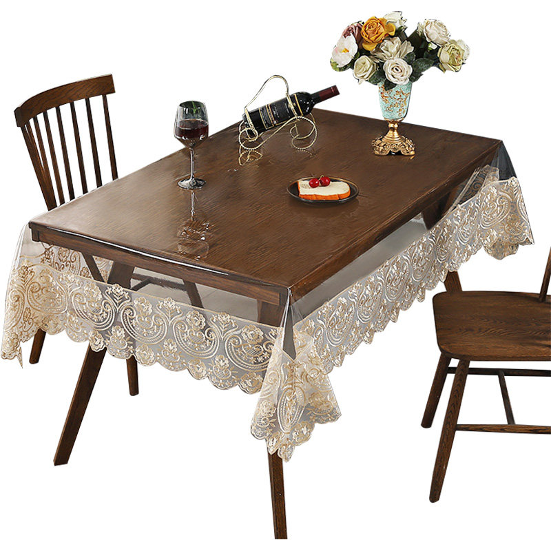 PVC透明软玻璃桌布长方形防水防油免洗防烫蕾丝餐桌台布茶几盖布,淘宝优惠券,粉丝福利购,淘宝优惠卷