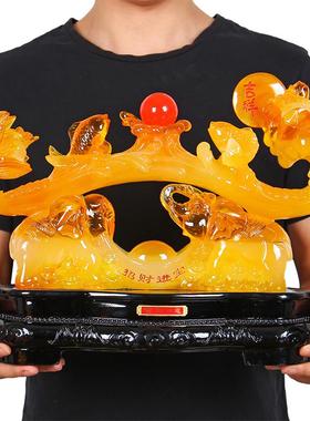 玉如意摆件吉祥大象鱼工艺品 创意家居装饰礼品乔迁新居客厅摆设