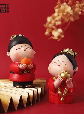 佳偶天成小摆件中式婚礼客厅桌面装饰品摆设送新人新婚结婚礼物女