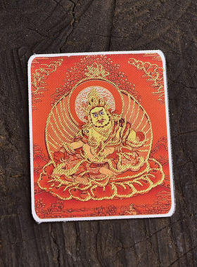 藏式唐卡描金画布黄财神半手绘描金唐卡画布唐卡画芯本命佛