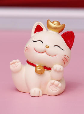 喜庆猫新春礼物客厅摆件节庆日新年工艺礼品创意玄关装饰品