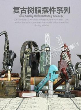 复古电风扇摆件创意家居饰品客厅留声机模型拍照道具房间工艺装饰