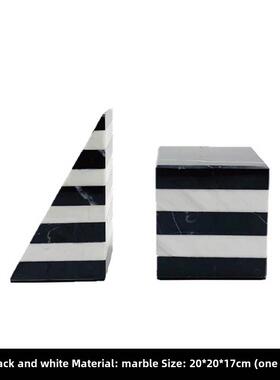 现代简单的家庭装饰可访问的豪华大理石正方形三角形几何书尾书尾