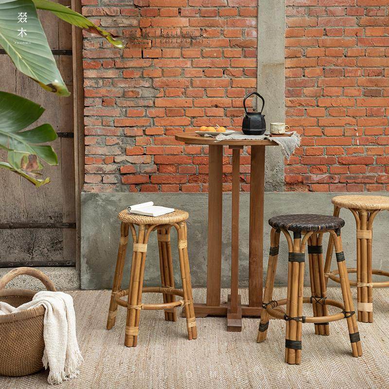 叕木|东南亚藤艺/酒吧咖啡厅商用吧台凳天然藤编民宿酒店高脚凳子,淘宝优惠券,粉丝福利购,淘宝优惠卷