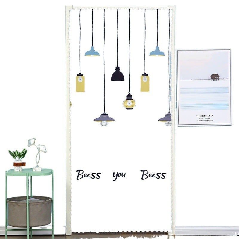 免打孔家用布艺门帘厨房卫生间客厅防蚊卧室空调帘隔断帘遮光门帘,淘宝优惠券,粉丝福利购,淘宝优惠卷