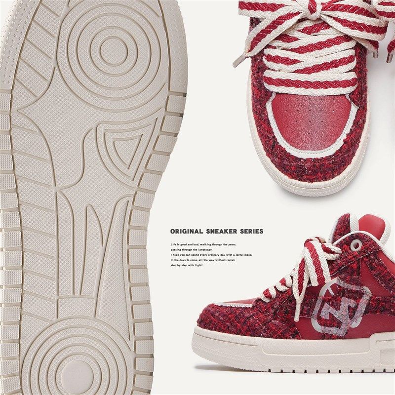 沙发与猫蛇年贺岁圣诞节美学厚底增高男女面包鞋国潮情侣板鞋,淘宝优惠券,粉丝福利购,淘宝优惠卷