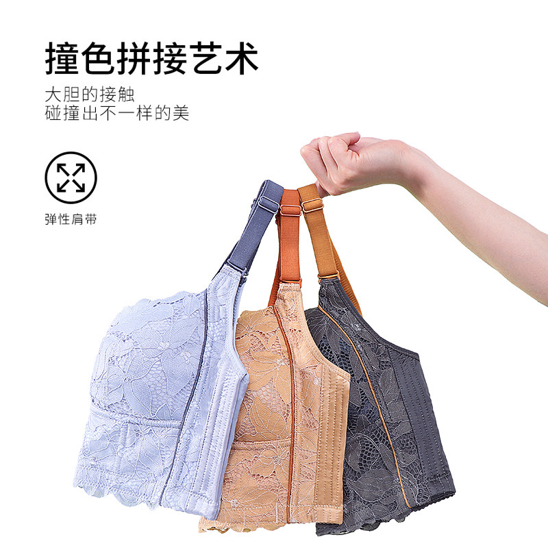 内衣女大胸显小文胸罩薄款无钢圈大码防下垂收副乳调整型夏季聚拢,淘宝优惠券,粉丝福利购,淘宝优惠卷
