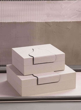 简约现代皮质金属玻璃托盘摆件售楼处样板间酒店家庭卧室软装摆设