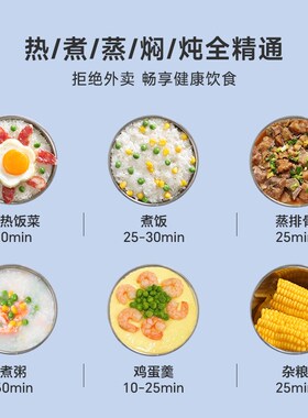 lotobr小型电蒸锅办公室蒸煮一体锅可携式多功能1一人食迷你小电
