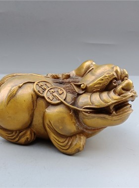 纯铜貔貅手把件招财p客厅办公室貔貅摆设铜皮丘居家工艺品摆件