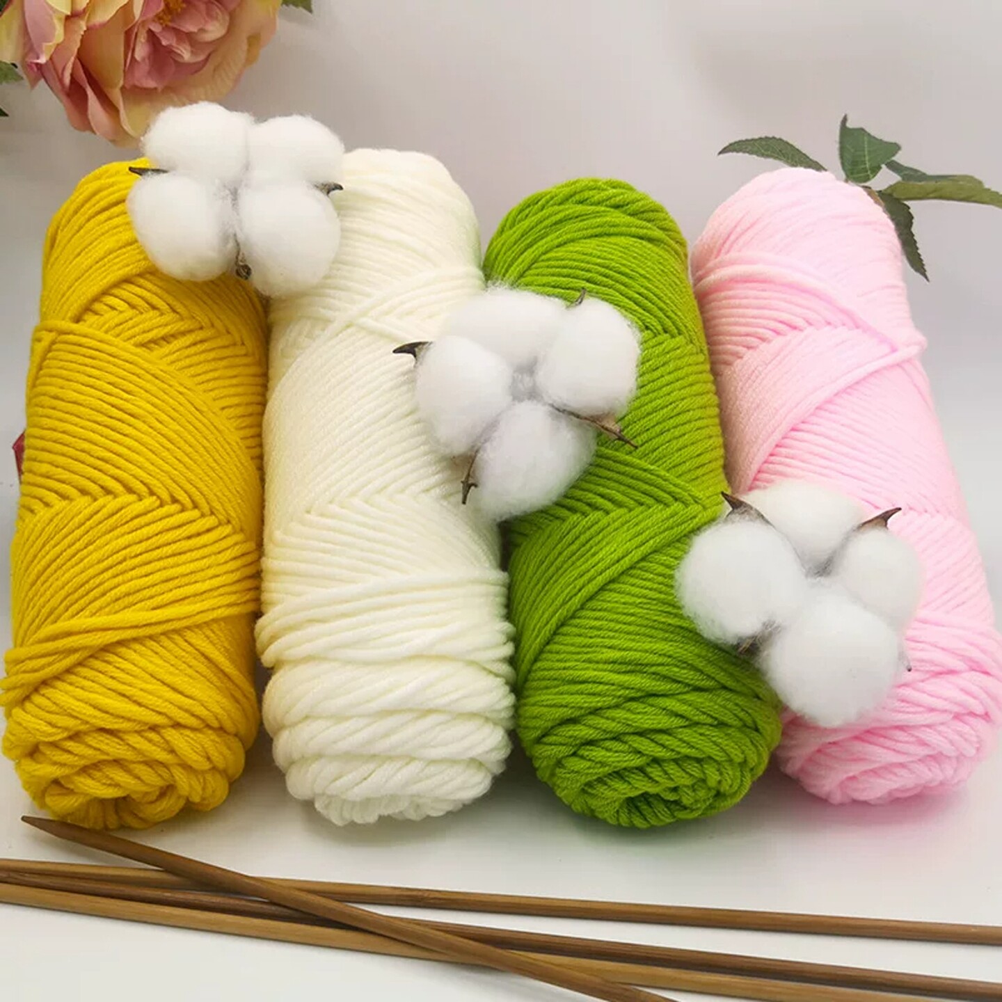 Handmade scarf yarn knitting