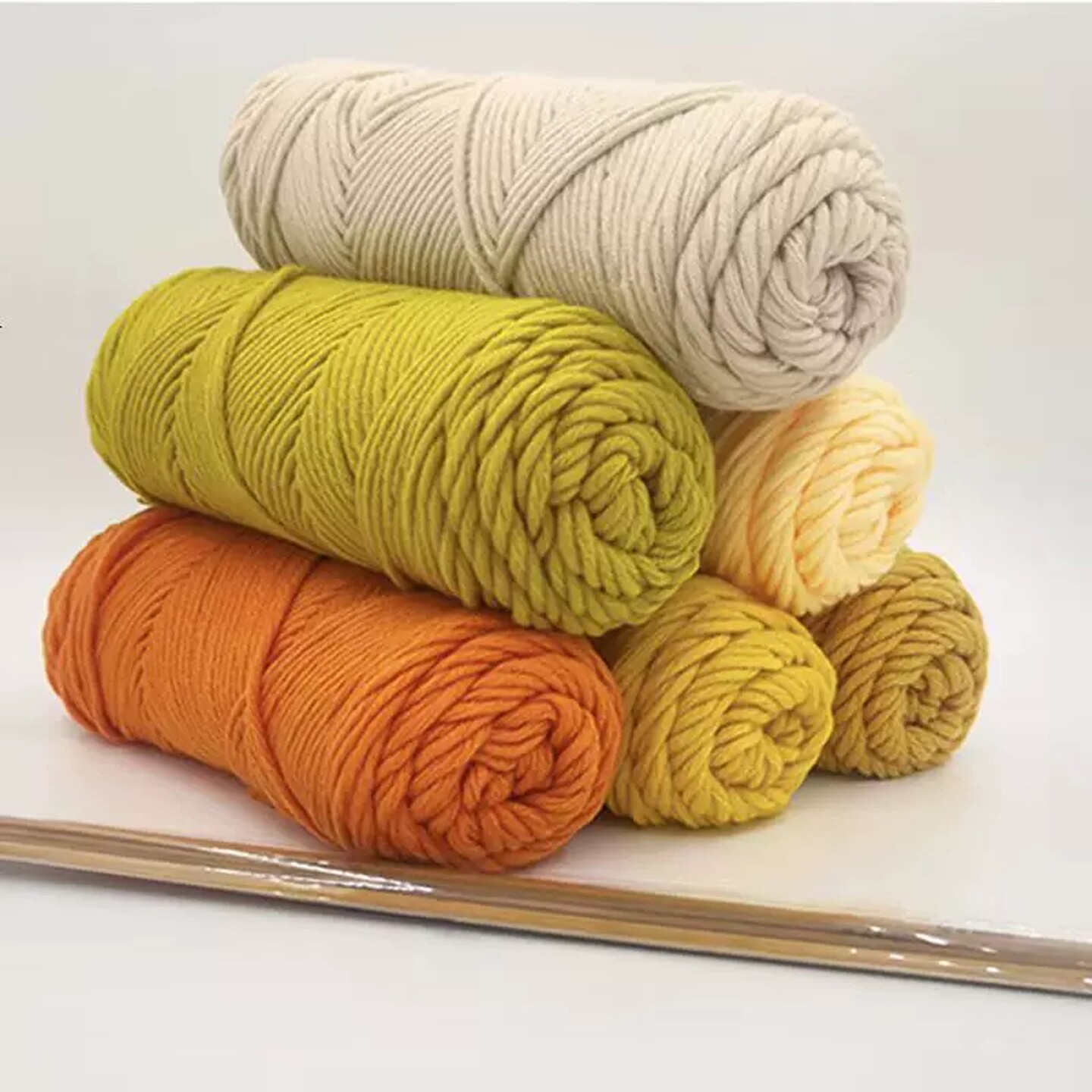 Handmade scarf yarn knitting