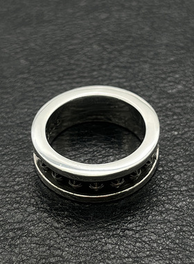 925纯银克罗伈mini plus十字花戒指男欧美嘻哈个性指环小众经典款