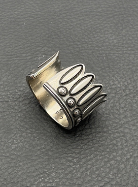 s925纯银克罗伈复古印第安羽毛戒指男cody sanderson星星指环潮牌