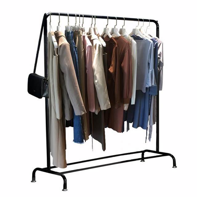Clothes rack floor-standing folding storage rack indoor single-rod hanging clothes rack bedroom household simple clothes rack