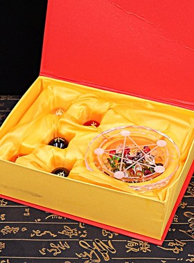 五色水晶球五行摆件金木水火土转玄关五色珠招财运客厅五路财神阵