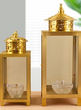 纯铜油灯酥油灯灯盏防风油灯盏室外点灯罩寺庙长明灯神明佛前供灯