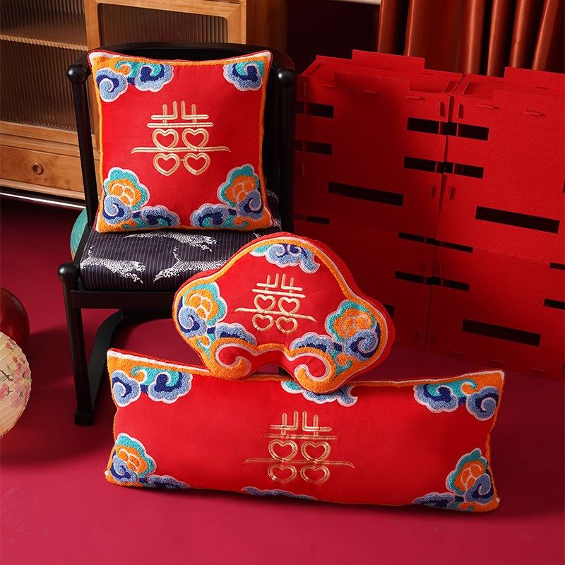 喜结良缘抱枕红色喜字靠枕中式婚房靠垫结婚沙发床上高级喜庆靠垫,淘宝优惠券,粉丝福利购,淘宝优惠卷