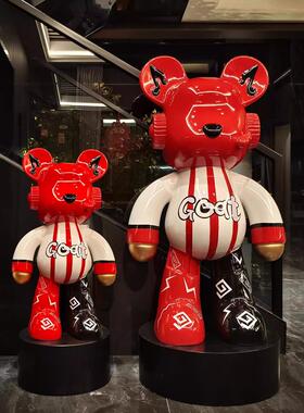 德国创意彩绘空间熊落地式装饰品客厅电视柜旁边的沙发家无障碍豪