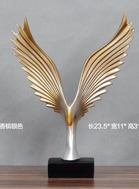 大鹏展翅小摆件家居酒柜老鹰装饰品办公室玄关大展宏图艺术雕塑品