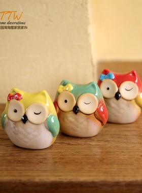 美式乡村家居 装饰品摆件 客厅书房 猫头鹰 软装饰品样板间摆件