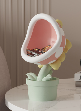 卡通大嘴花客厅桌面玄关入户进门口钥匙收纳新家装饰品食人花摆件