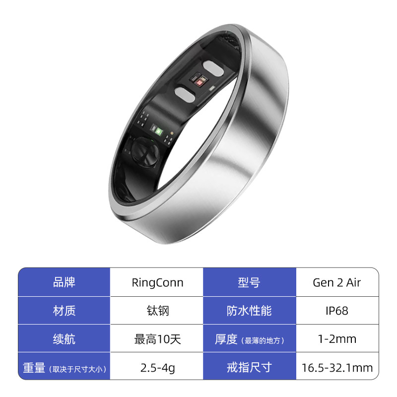 RingConn Gen 2 Air Smart Ring Heart Rate Variability Blood Oxygen Healthy Sleep Monitoring Menstrual Period Prediction Ring 10 Days Long Battery Life Same Style as Internet Celebrities