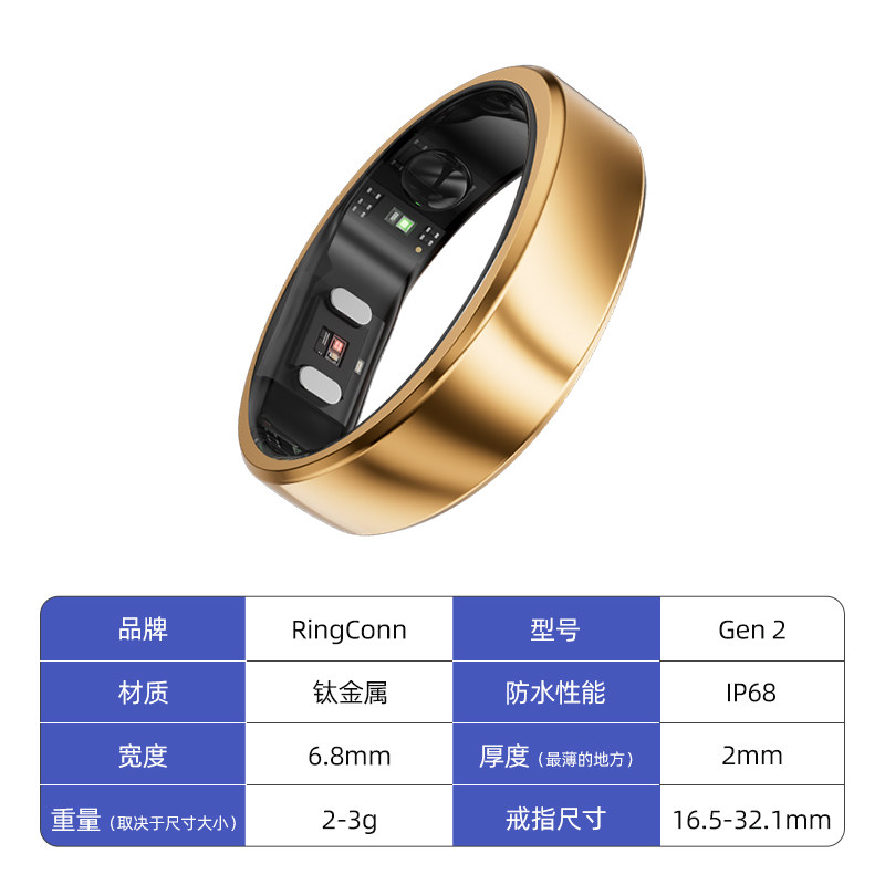 RingConn Gen 2 smart ring sleep breathing monitoring heart rate variability blood oxygen female menstrual period prediction menstruation health guidance 12 days long battery life