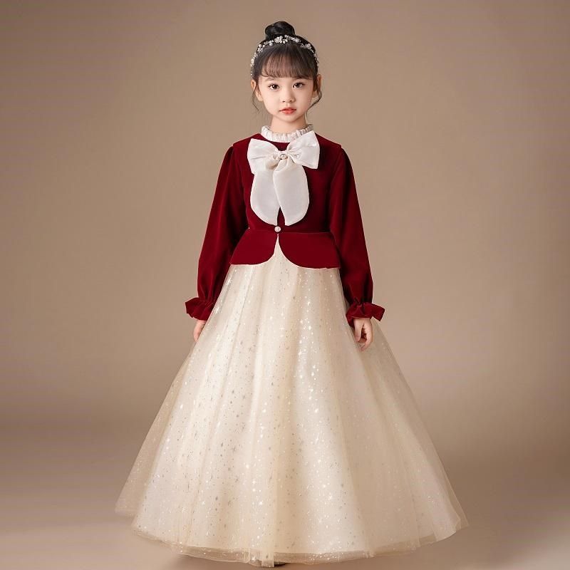 元旦儿童演出服女童长裙秋冬新款主持人中小学生合唱服男童背带裤,淘宝优惠券,粉丝福利购,淘宝优惠卷