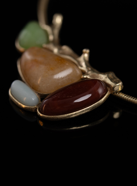 中古vintage饰品天然石项链