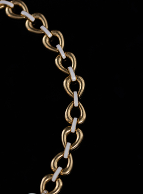 复古镀金珐琅花朵项链