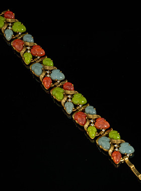 中古风镀金彩色玉米果冻手链