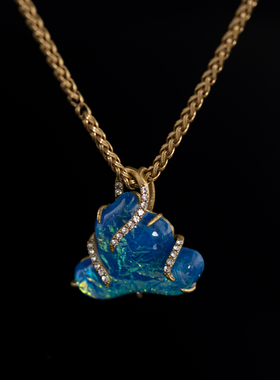 复古镀金琉璃镶嵌项链