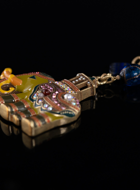 中古vintage饰品彩绘珐琅大象