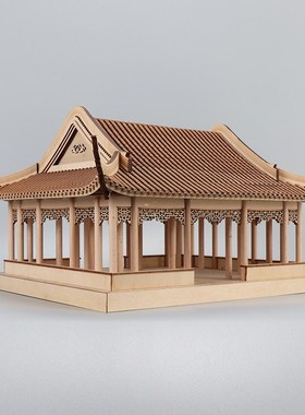 新中式禅意木制古建筑客厅玄关书房办公室民宿电视柜装饰品摆件