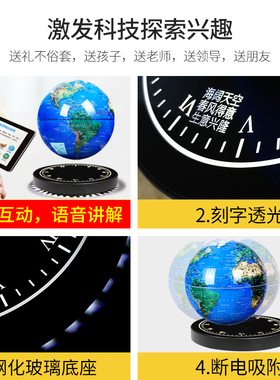 磁悬浮地球仪8寸办公室桌摆件家居客厅酒柜装饰品创意生日礼物
