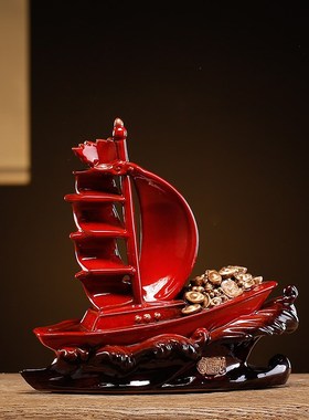 一帆风顺创意家居客厅玄关摆件乘风破浪中式电视柜办公室开业礼品