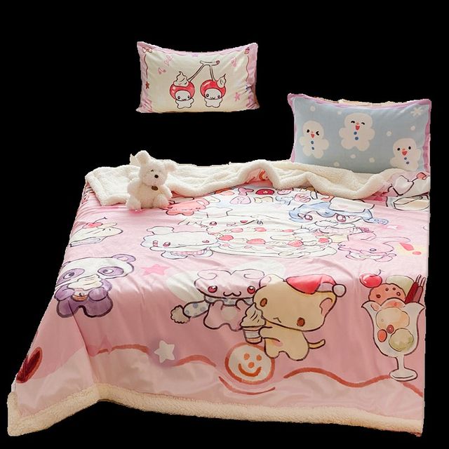 Toyama Store x Oli Frog Cream Angel Series Fleece Blanket Imitation Lamb Fleece Warm Blanket Sofa Casual Blanket