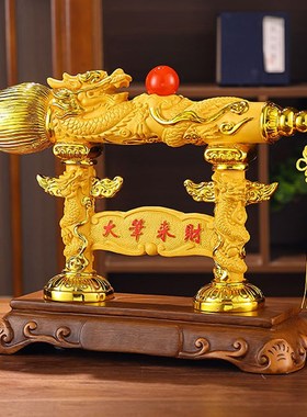 大笔来财招财中式摆件创意客厅老板办公室装饰品公U司乔迁开业礼