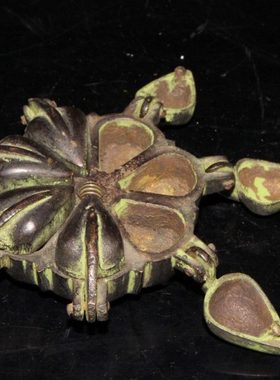 古董收藏尼泊尔纯铜青铜彩绘盒蜡台摆件装饰摆件收藏古玩怀旧复古