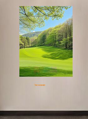 森林大树青山绿色自然风景墙贴山水画靠山招财玄关客厅书房自粘贴