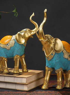 东南亚泰b式树脂大象家居装饰工艺品摆件客厅办公室桌电视柜摆设