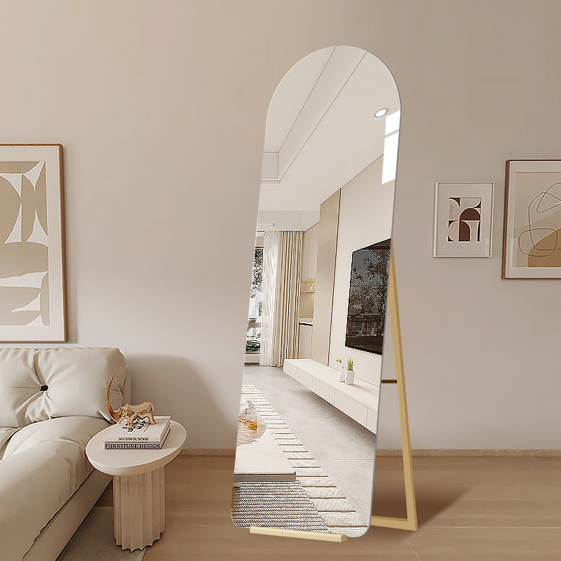 奶油风全身镜子超白防爆家用落地贴墙穿衣镜ins风卧室移动试衣镜,淘宝优惠券,粉丝福利购,淘宝优惠卷