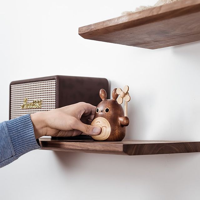 Woodworking workshop solid wood one-line shelf hanging on the wall s storage rack for living room bedroom bedside storage wood board book