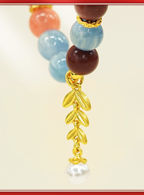 中药香合香珠花蕊夫人绯烟锁蓝手串原创手工设计手饰禅意新中式