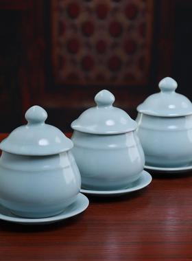 戴玉堂汝窑供水杯贡杯观音佛前净水杯供佛水杯供奉家用陶瓷圣水杯