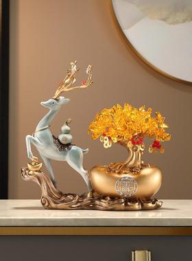 巴纳利招财进宝鹿饰品财帛树财帛树入口客厅搬进新家礼品搬家开幕