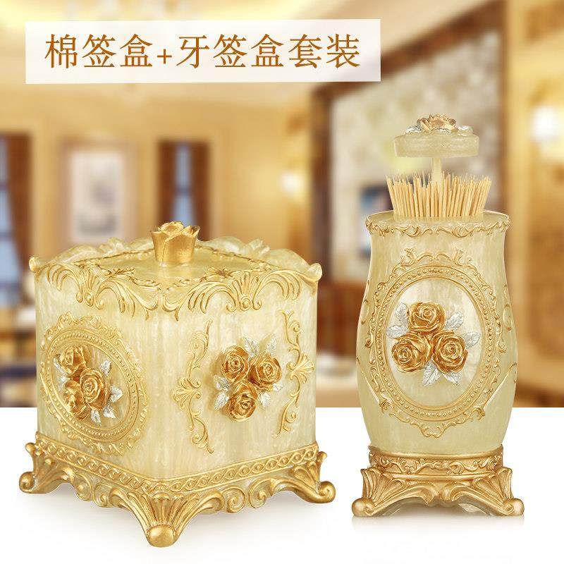创意牙签盒高档家用棉签盒收纳盒二合一带盖桌面牙签筒按压式轻奢,淘宝优惠券,粉丝福利购,淘宝优惠卷